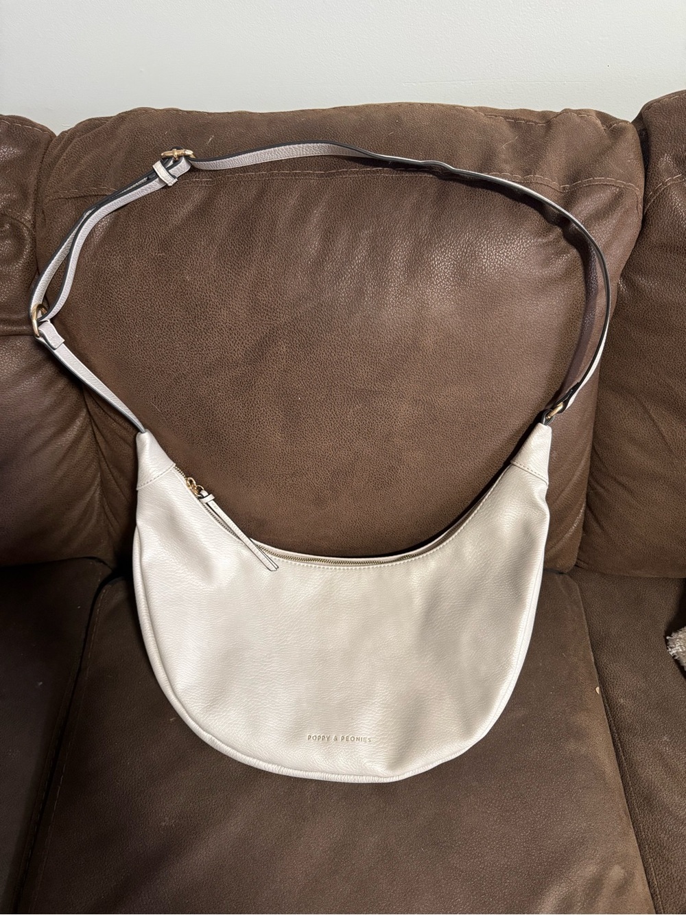 Poppy and Peonies Crescent Shoulder Bag